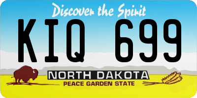 ND license plate KIQ699
