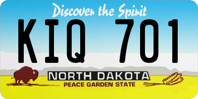 ND license plate KIQ701
