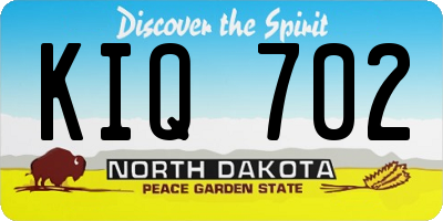ND license plate KIQ702