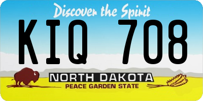 ND license plate KIQ708