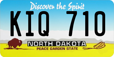 ND license plate KIQ710