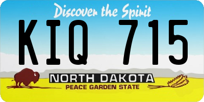 ND license plate KIQ715