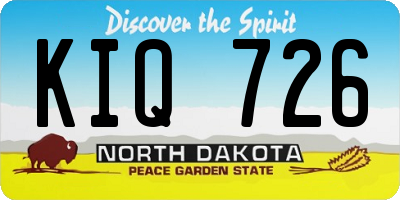 ND license plate KIQ726