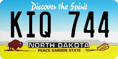 ND license plate KIQ744