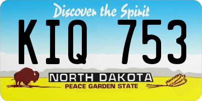 ND license plate KIQ753