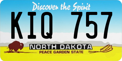 ND license plate KIQ757