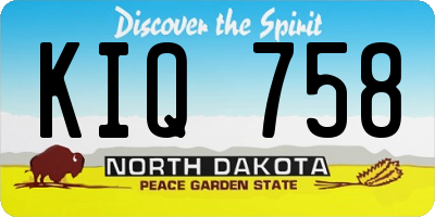 ND license plate KIQ758