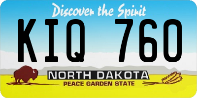 ND license plate KIQ760