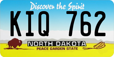 ND license plate KIQ762