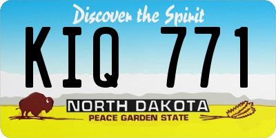 ND license plate KIQ771