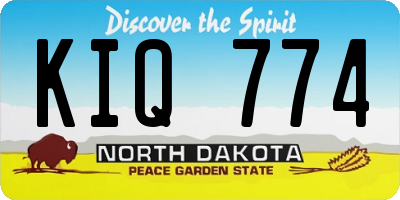 ND license plate KIQ774