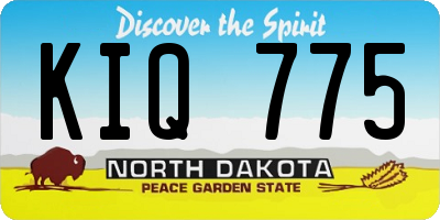 ND license plate KIQ775