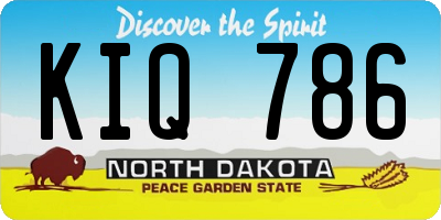 ND license plate KIQ786