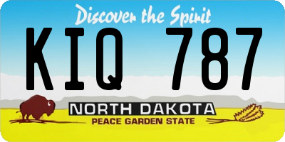 ND license plate KIQ787