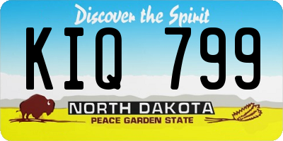 ND license plate KIQ799