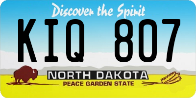 ND license plate KIQ807