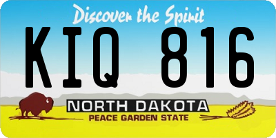 ND license plate KIQ816