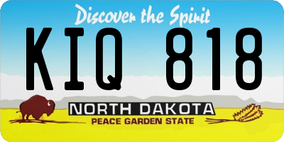 ND license plate KIQ818