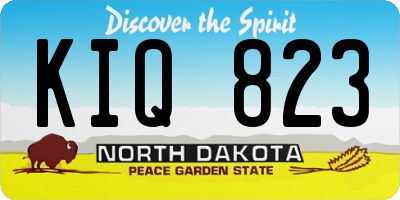 ND license plate KIQ823
