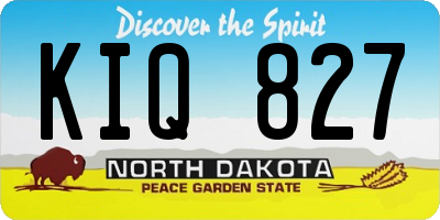 ND license plate KIQ827