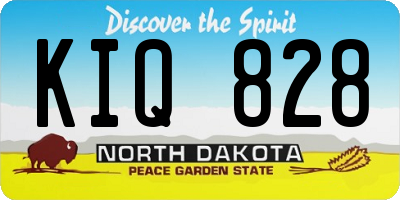 ND license plate KIQ828