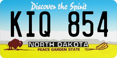 ND license plate KIQ854