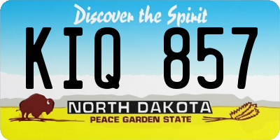 ND license plate KIQ857