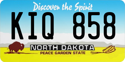ND license plate KIQ858