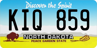 ND license plate KIQ859