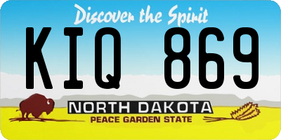 ND license plate KIQ869