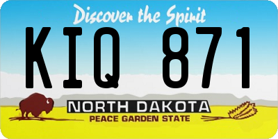 ND license plate KIQ871