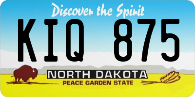 ND license plate KIQ875