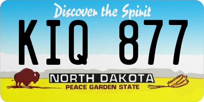 ND license plate KIQ877