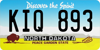 ND license plate KIQ893