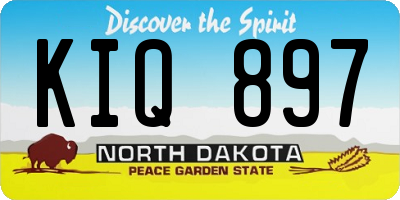 ND license plate KIQ897