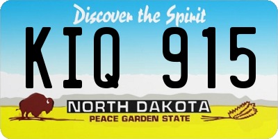 ND license plate KIQ915