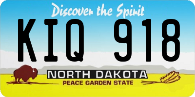 ND license plate KIQ918