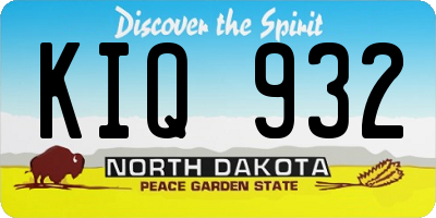 ND license plate KIQ932