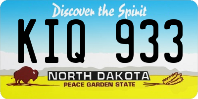 ND license plate KIQ933