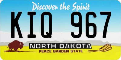 ND license plate KIQ967