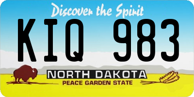 ND license plate KIQ983