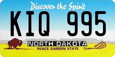 ND license plate KIQ995