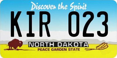 ND license plate KIR023