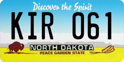 ND license plate KIR061
