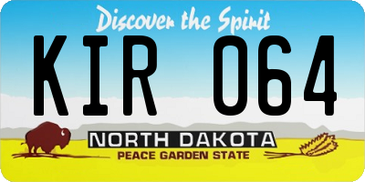 ND license plate KIR064