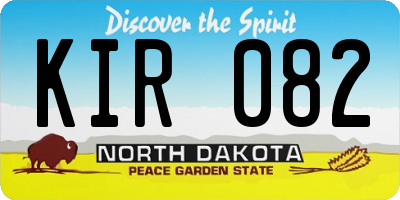 ND license plate KIR082