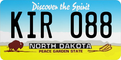 ND license plate KIR088