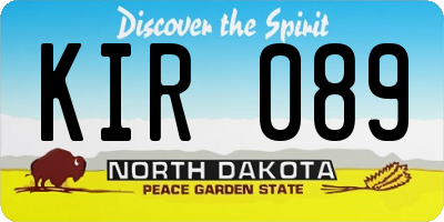 ND license plate KIR089