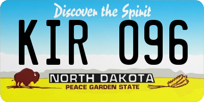 ND license plate KIR096