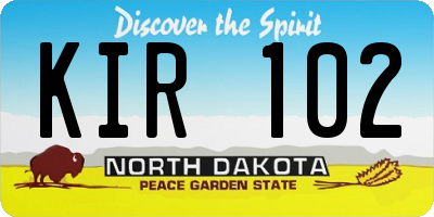 ND license plate KIR102